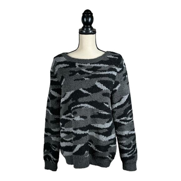 Barefoot Dreams CozyChic Camo Crew Neck Pullover - Picture 2 of 5